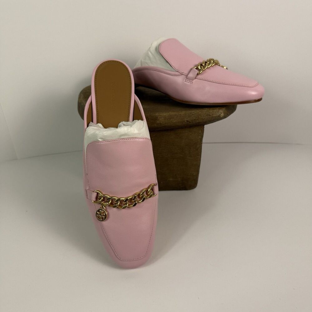 Tory Burch Mini Benton Leather Loafer Slides Pink 9M NEW WITHOUT BOX!